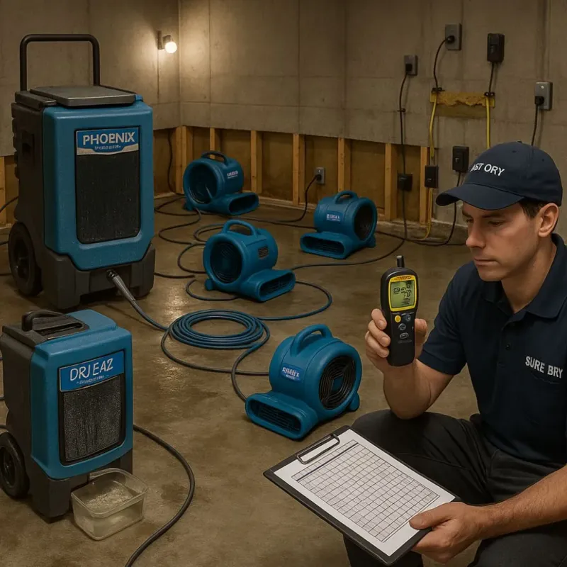 Structural Drying and Dehumidification process in Fredericktown, OH